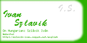 ivan szlavik business card